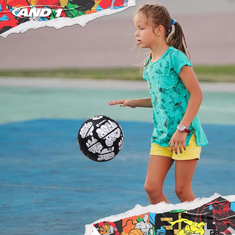 And1 Toss Up Basketball : Youth Sized Rubber Streetball for Indoor and Outdoor Use, Deep Channel Construction and Durability, Includes 10” Pump - Image 4